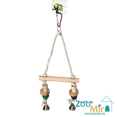 Игрушка для птиц "Качели", для волнистых попугаев и средних попугаев, 30 х 15 см