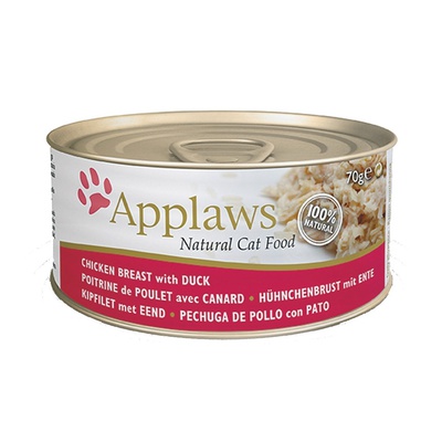 Applaws Natural Cat Food, консервы для кошек со вкусом куриной грудки и утки, 70 гр
