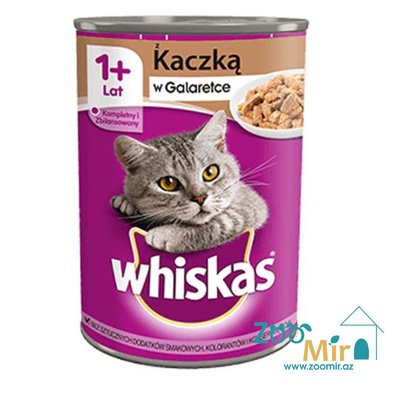 Whiskas, консервы для кошек с уткой в желе, 400 гр