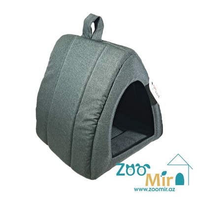 ZooMir "Dark Grey 1", модель "Шалаш"  домик для мелких пород собак и кошек, 35х33х34 см