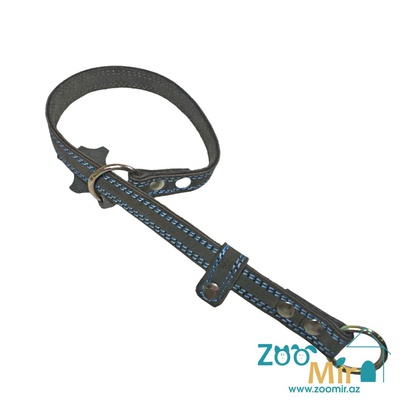 ZooMir, ошейник полу-удавка из нубука, для собак средних пород, 38 см х 20 мм (цвет: серый)