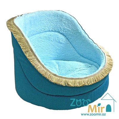 Zoomir, "Blue with Blue Fur" модель лежак "Трон" для кошек и собак мелкий парод, 40х40х30 см (размер S)
