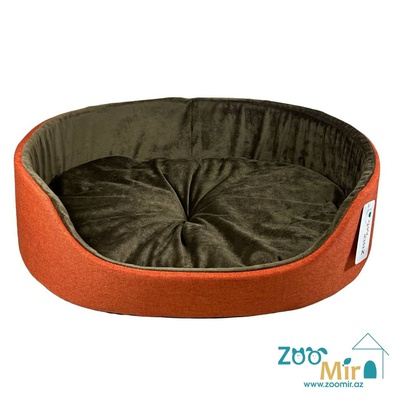 Zoomir "Orange - Brown" модель лежаки "Матрешка" для мелких пород щенков и котят, 43х30х10 см (размер S)