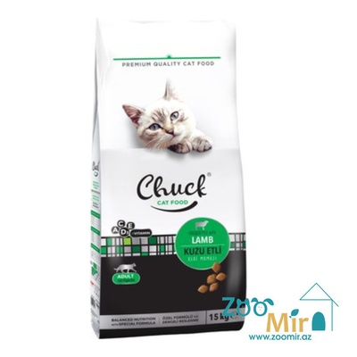 Chuck Cat Food Lamb, сухой корм для взрослых кошек с ягненком,15 кг (цена за 1 мешок)