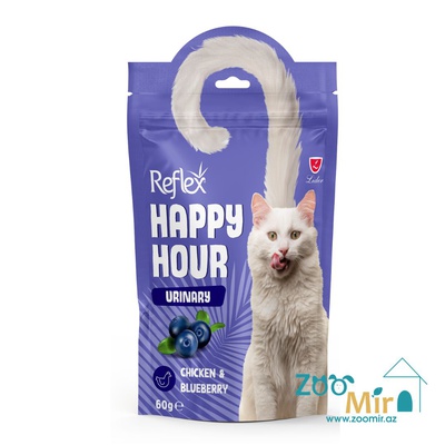 Reflex Happy Hour, Лакомство для кошек с курицей и черникой , 60 гр
