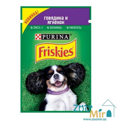 Friskies, влажный корм для собак с говядиной и ягненком, 85 гр