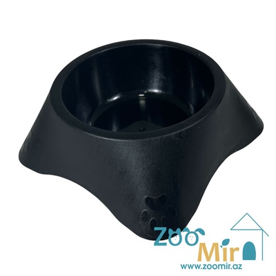 KI, миска пластиковая для мелких и средних пород собак, 0.45 л (размер М) (черная)