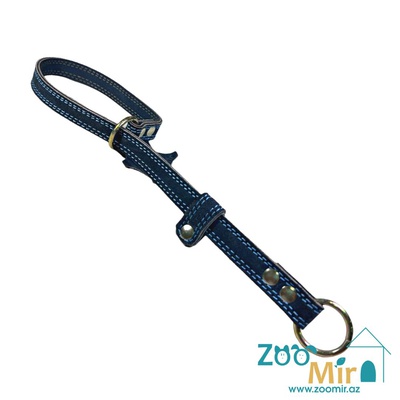 ZooMir, ошейник полу-удавка из нубука, для собак средних пород, 38 см х 20 мм (цвет: синий)