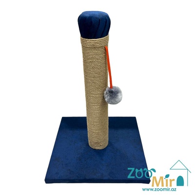 Zoomir, когтеточка с квадратным основанием, для котят и кошек, 35х35х50 см (размер М)(цвет: синий)