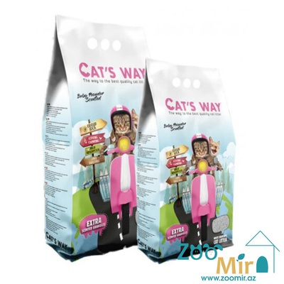 Cat's Way Baby Powder, натуральный комкующийся наполнитель с ароматом детской пудры, для кошек, 5 л