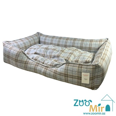 ZooMir, лежак для средних и крупных пород собак, 105x75x20 см (цвет: серый в клетку)