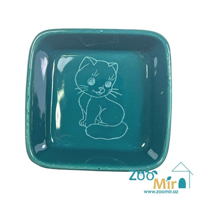 ZooMir, керамическая миска для котят, 8.5х9см (цвет зеленый)