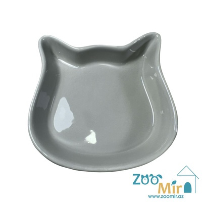 Trixie модель "Кошачья морда", керамическая миска для кошек, 0.25 л (серый)