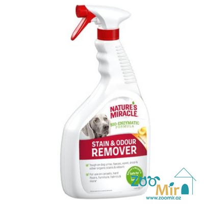 Nature's Miracle Dog Stain & Odour Remover Bio-Enzymatic Formula, универсальный уничтожитель пятен и запахов для собак с био-энзимной формулой и запахом дыни, 946 мл