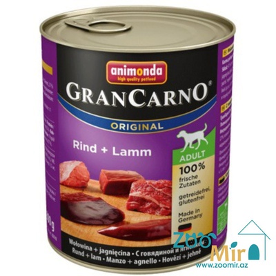 Gran Carno Adult, влажный корм для собак с говядиной и ягнёнком, 800 гр