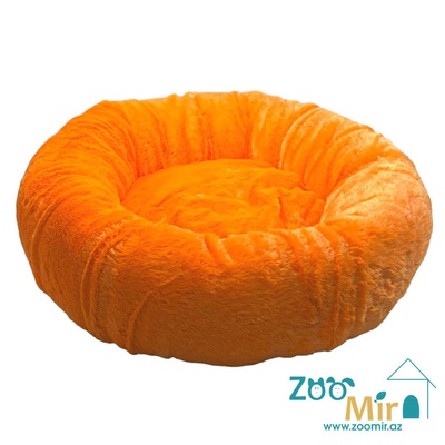ZooMir, "Orange" модель лежак "Меховая плюшка" для мелких пород собак и кошек, 55х55х17 см
