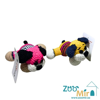 ZooMir, игрушка вязанная в форме собак, для собак мелких пород, котят и кошек, 13 см  (выпускается в разных цветах)(цена за 1 игрушку)