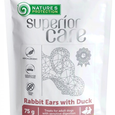 NATURE'S PROTECTION Superior Care - лакомство для собак кроличьи уши с уткой