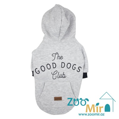 Tu, модель "The Good Dogs Club", утепленный худи из трикотажной ткани и флисовой изнанкой, для собак, 6,6 - 9 кг (размер ХL) (цвет: серый)