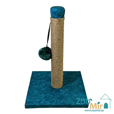 Zoomir, когтеточка с квадратным основанием, для котят и кошек, 42х30х30 см (размер S)(цвет: изумруд)