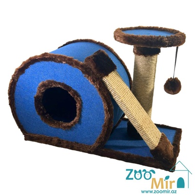 Zoomir, модель "Улитка", домик-когтеточка, для котят и кошек, 65х30х44 см (цвет: синий)