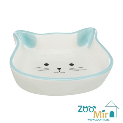 Trixie Cat Face, миска керамическая для котят и кошек, 12 см  (цвет: голубой)