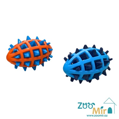 TU, резиновая игрушка в форме мяча для регби с шипами для собак, 14 см (выпускается в разных цветах) (цена за 1 игрушку)