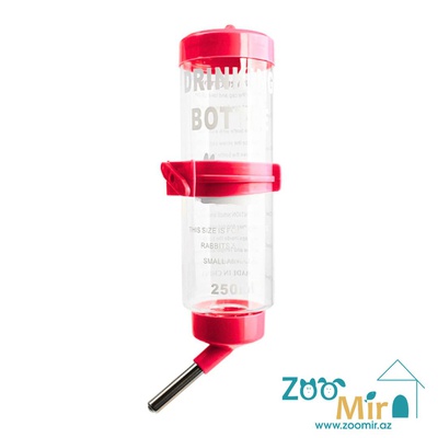 ZMOO, поилка для грызунов на крючках с креплением, 125 мл (цвет: красный)(цена за 1 поилку)