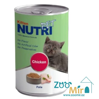 NutriPet, консервы для котят со вкусом курицы, паштет, 425 гр