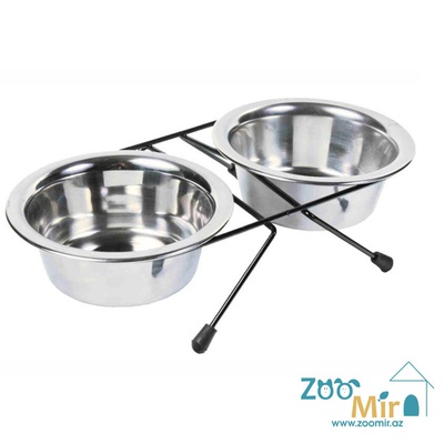 Trixie, металлические миски на подставке, для мелких пород собак и кошек, 2*0.45 л