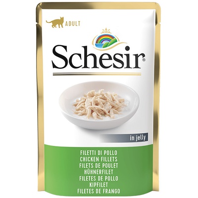 Schesir, влажный корм для кошек с филе курицы, 85 гр