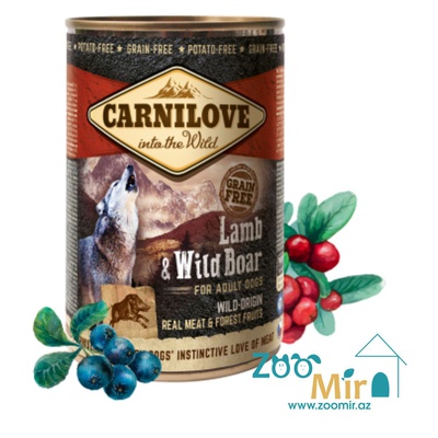 Carnilove, Lamb & Wild Boar for adult dogs, консервы для собак с ягненком и кабаном , 400 гр