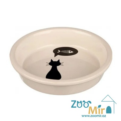 Trixie, керамическая миска для кошек, 0,25 л/ 13 см (цвет: белый)