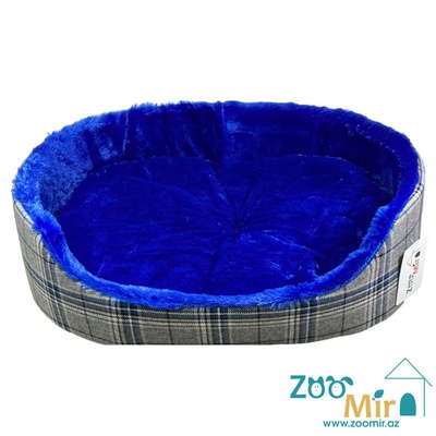 ZooMir, модель лежаки "Матрешка" для мелких пород щенков и котят, 43х30х10 см (размер S)(цвет: серо-синий)