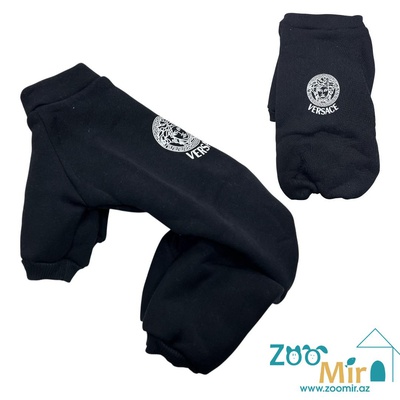 ZooMir, утепленный комбинезон из трикотажной ткани и флисовой изнанкой, для собак малых пород, 7 - 11 кг (размер L)(цвет: черный)