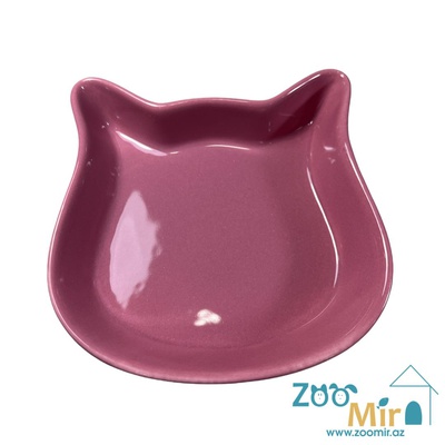 Trixie модель "Кошачья морда", керамическая миска для кошек, 0.25 л (розовый)