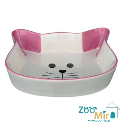 Trixie Cat Face, миска керамическая для котят и кошек, 12 см  (цвет: розовая)