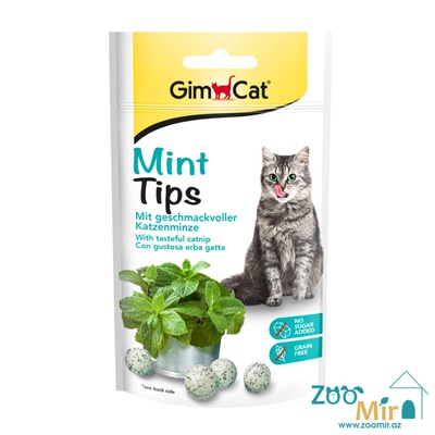 GimCat Mint Tips, витаминизированные лакомства для кошек, с кошачьей мятой, 40 гр.