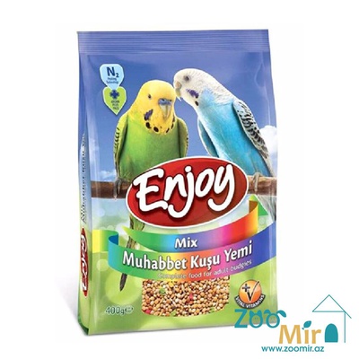 Enjoy Mix, сбалансированная зерновая смесь для ежедневного кормления, корм для волнистых попугаев, 400 гр. ( цена за 1 пакет)