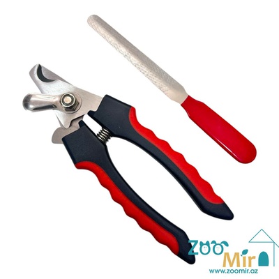 PGT, комплект когтерез-секатор с пилкой, для собак мелких, средних пород, с защитным механизмом, 15 х 4.5 см