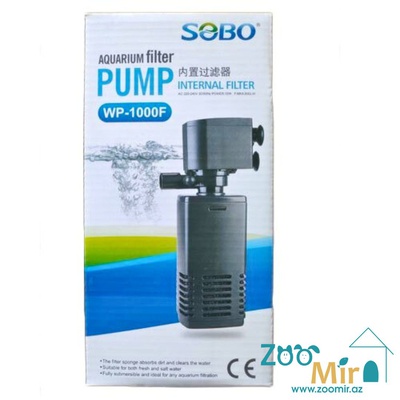 Sobo Aquarium Filter Pump WP-1000 F, губчатый фильтр, встроенный погружной насос, для аквариумов