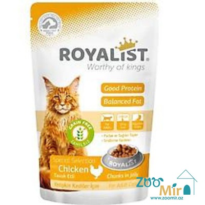 Royalist, влажный корм для взрослых кошек с курицей (желе),  85 гр