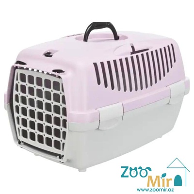 Trixie,  переноска для собак малых пород и кошек, 37 × 34 × 55 см, весом до 8 кг  (цвет: серо - розовый)