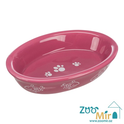 Trixie, миска керамическая овальной формы для котят и кошек, 0.2 л./15х10 см  (цвет: розовый)
