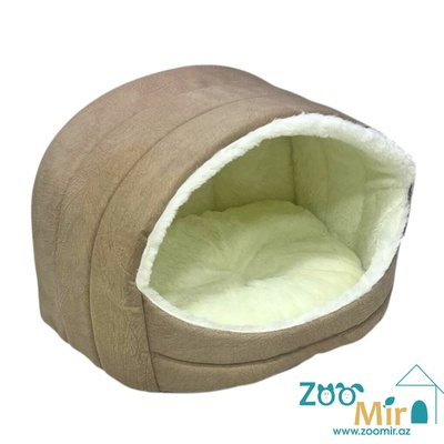Zoomir, модель "Ракушка" для мелких пород собак и кошек, 50х40х38 см (размер L)(цвет: кофейно-белый)