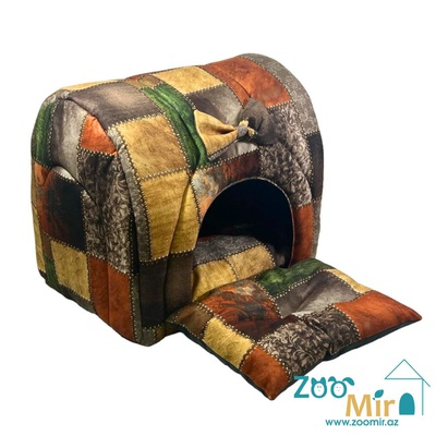 Zoomir, модель "Туннель с боковой дверью" , для мелких пород собак и кошек, 40х30х34 см (цвет: коричневый 1)