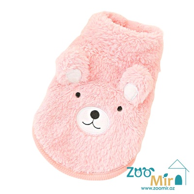 Tu, модель "Pink Bear", утеплённая плюшевая жилетка, для собак малых пород, 4 - 5 кг (размер XL)