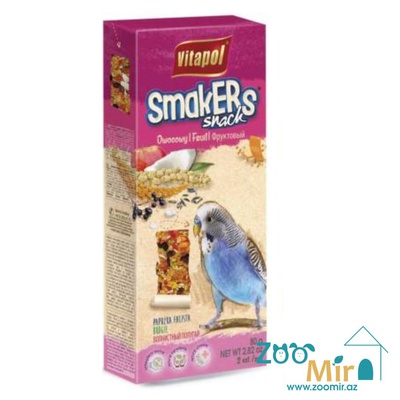 Vitapol Smakers Snack, лакомство для волнистых попугаев с фруктами, 2 шт., 90 гр