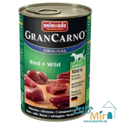 Gran Carno Adult, влажный корм для собак с говядиной и дичью, 400 гр