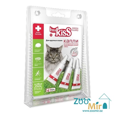 Ms. Kiss, раствор для наружного применения (на холку), от нападения эктопаразитов для крупных кошек весом более 2 кг (цена за 1 пипетку)